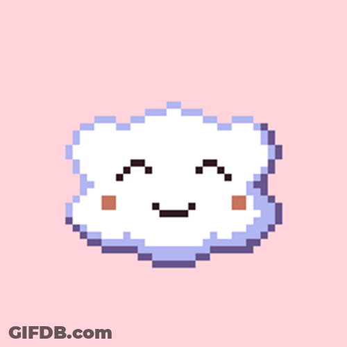 Cute Pixelated Cloud Smiling GIF