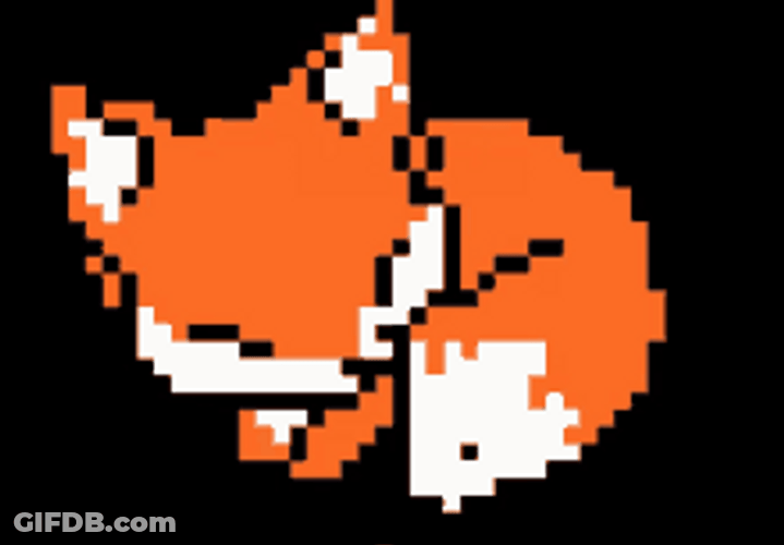 Cute Pixelated Fox Sleeping With Flashing Background GIF