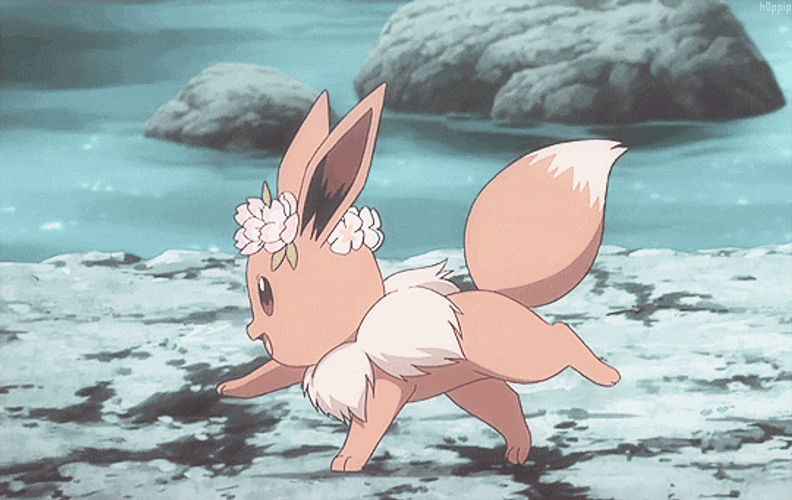 Cute Pokemon Eevee Hopping GIF