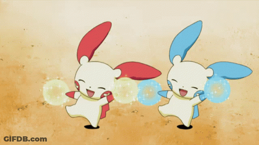 Cute Pokemon Minun Cheer Dance GIF