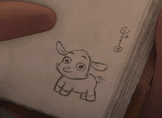 Cute Puppy Flapping Ears Flipbook GIF