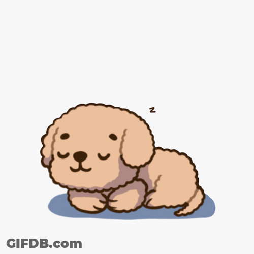 Cute Puppy Sleeping Animated Art GIF