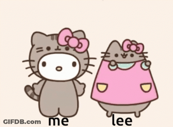 Cute Pusheen Cat And Hello Kitty GIF