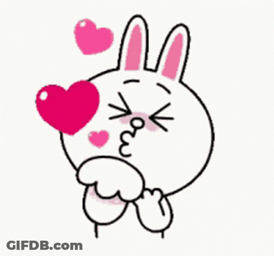 Cute Rabbit Blowing Kisses GIF