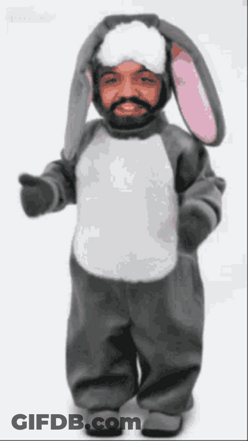 Cute Rabbit Costume Clapping GIF