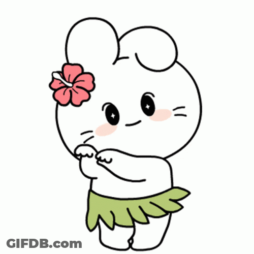 Cute Rabbit Dancing Cartoon GIF