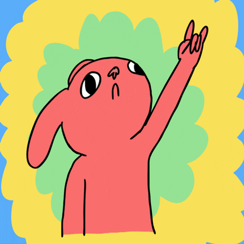 Cute Rabbit Rock Headbang GIF