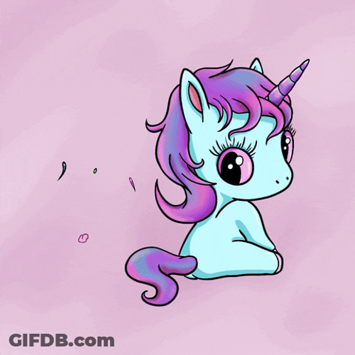 Cute Rainbow Unicorn Passing Gas GIF