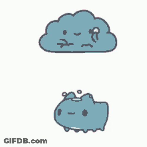 Cute Raining Cloud Angry Bugcat Carpoo Umbrella GIF