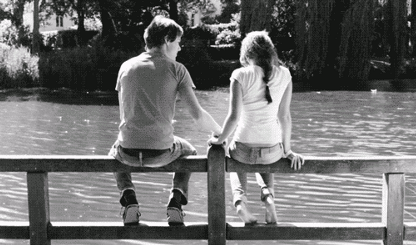 Cute Romantic Pair Moving Closer GIF