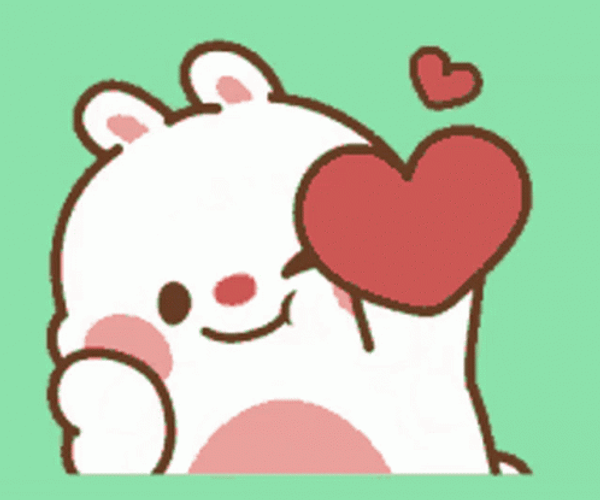 Cute Running Tonton Sticker Love Heart GIF