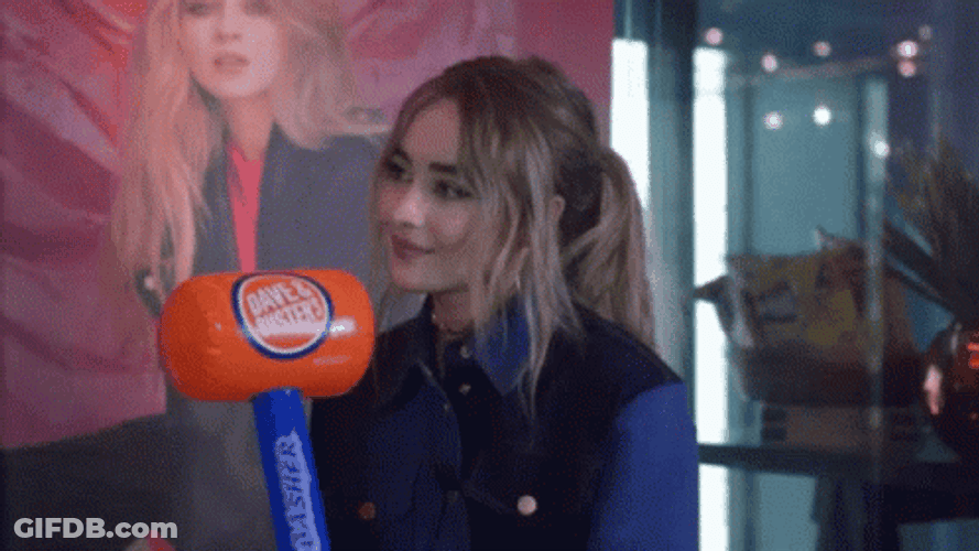 Cute Sabrina Carpenter Holding A Hammer GIF