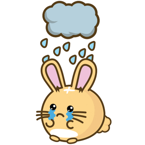 Cute Sad Crying Bunny Fuzzballs GIF
