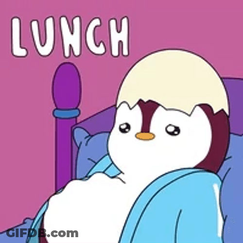 Cute Sad Hungry Penguin Lunch Time GIF