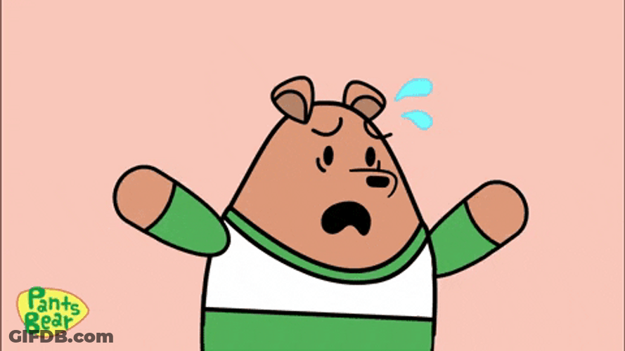 Cute Sad Pants Bear Need Help GIF