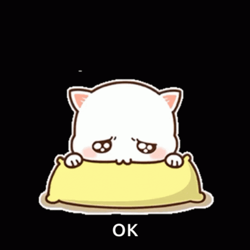 Cute Sad Peach Cat On Pillow GIF