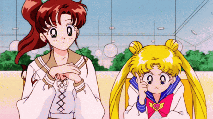 Cute Sailor Jupiter And Venus Friendship GIF