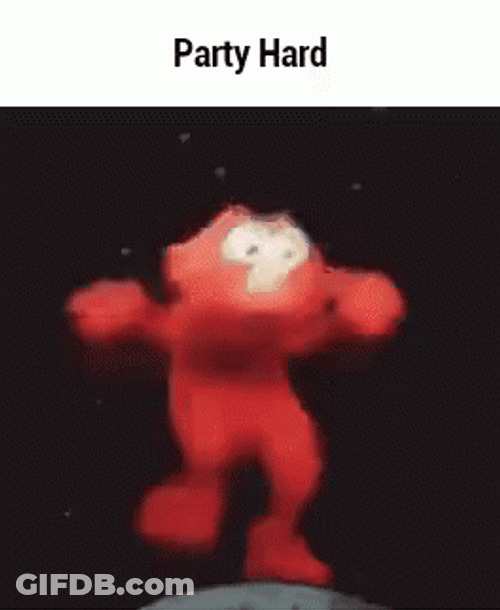 Cute Sesame Street Elmo Dancing Party Hard GIF