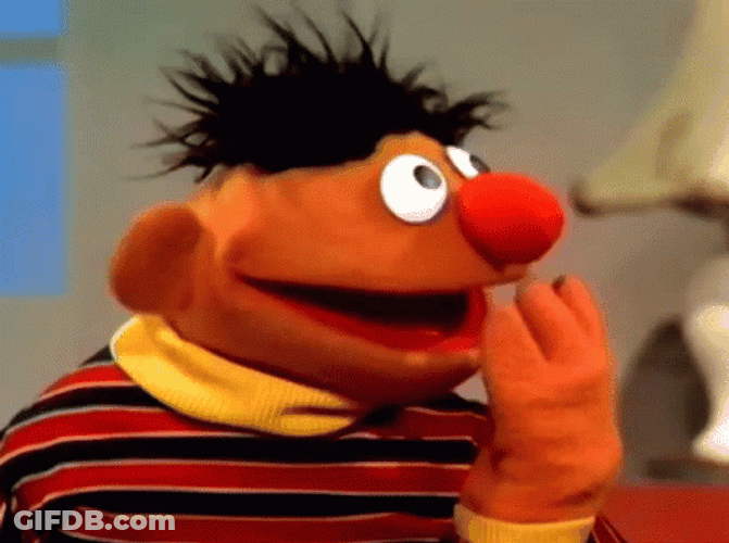 Cute Sesame Street Ernie Shaking Head No GIF