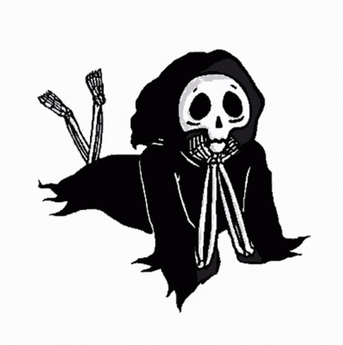 Cute Skeleton Waiting GIF