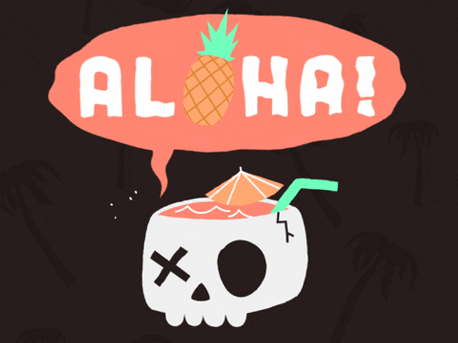 Cute Skull Bone Juice Aloha GIF