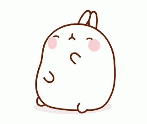 Cute Sleepy Chubby Bunny Cartoon GIF