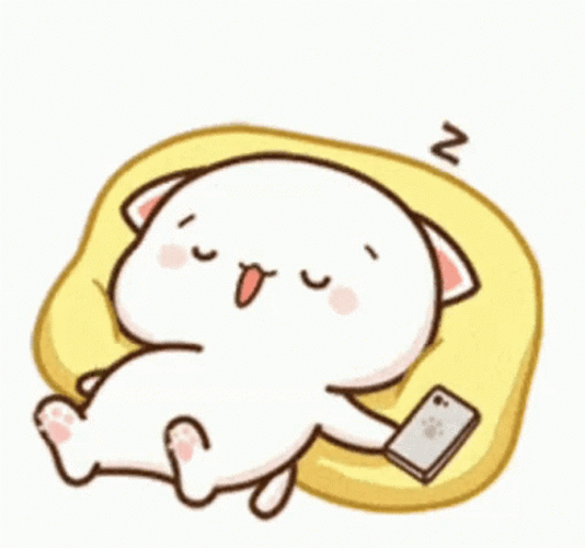 Cute Sleepy Kitten Using Phone GIF
