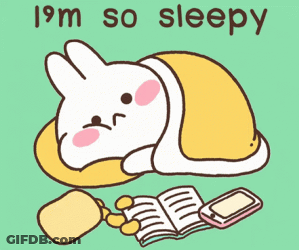 Cute Sleepy Neko In Blanket Animation GIF