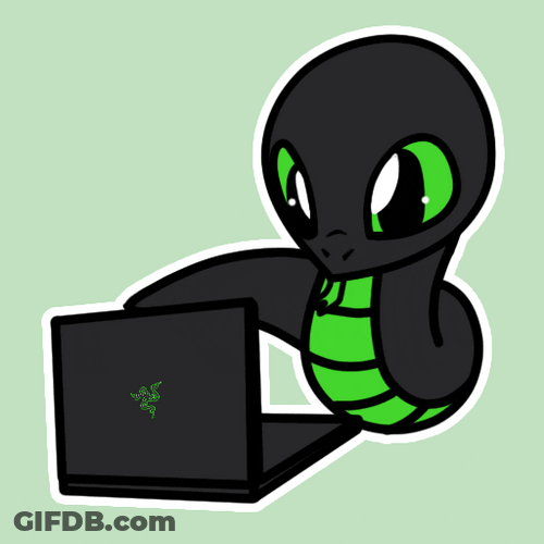 Cute Snake Closing Laptop GIF