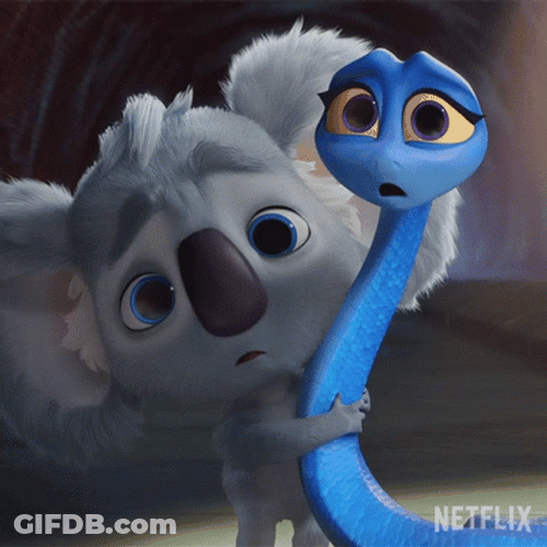 Cute Snake Maddie And Pretty Boy Looking Scared GIF