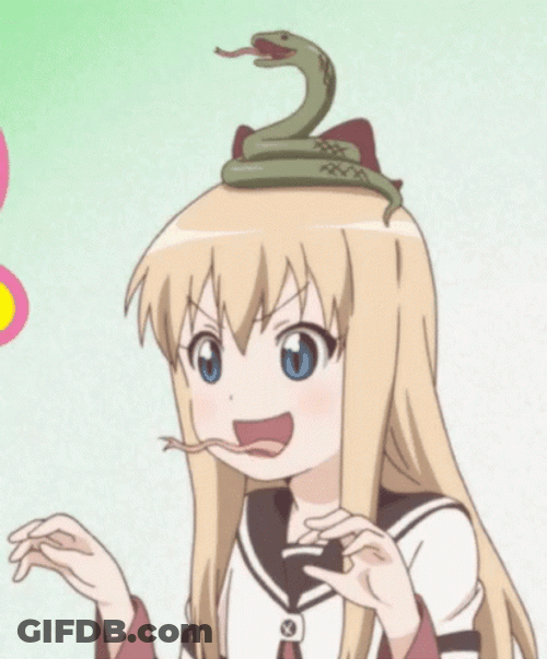 Cute Snake On Kyoko Toshino Head Anime GIF