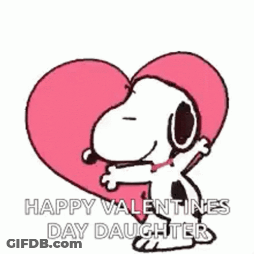 Cute Snoopy Happy Valentines Day Daughter GIF