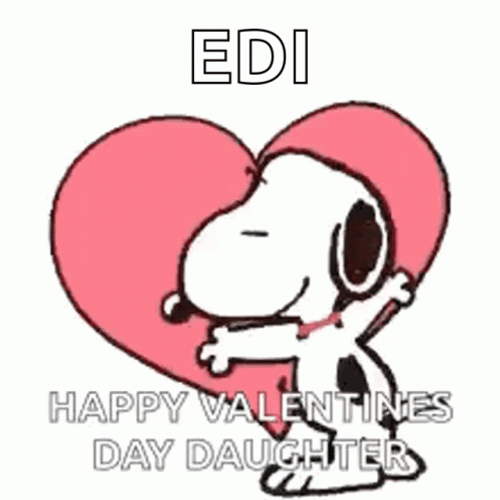 Cute Snoopy Valentines Day Greeting Card GIF