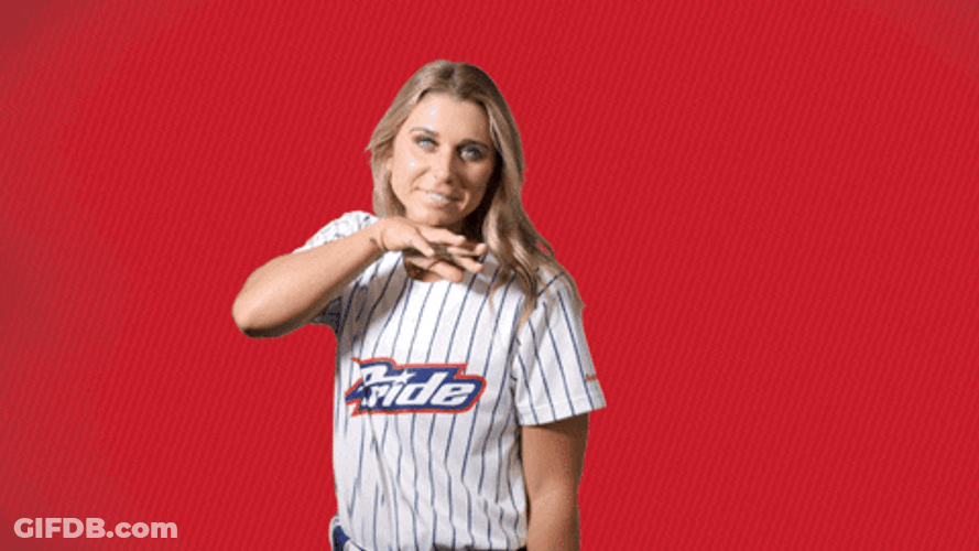 Cute Softball Girl Hand Gesture GIF