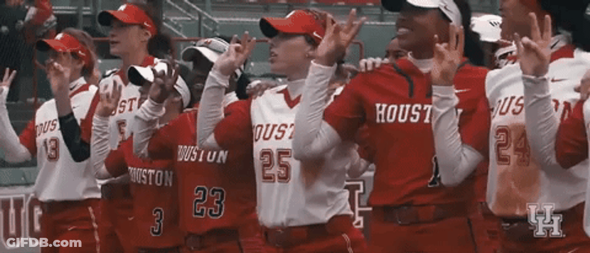 Cute Softball Houston Cougars Team Hand Gesture GIF