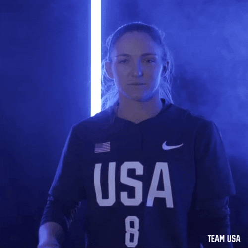 Cute Softball Team USA Serious Number One GIF