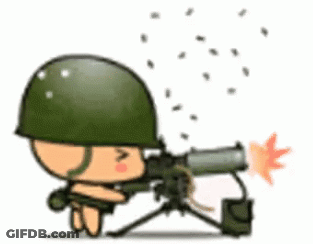 Cute Soldier Machine Gun GIF