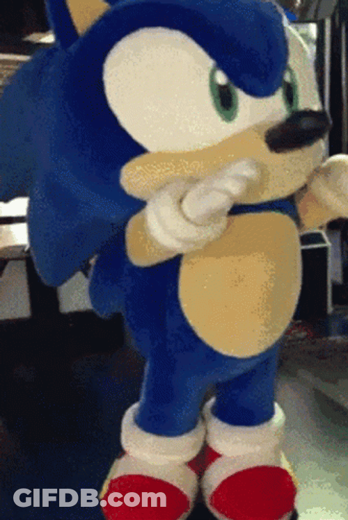 Cute Sonic The Blue Hedgehog Big Mascot Dancing GIF