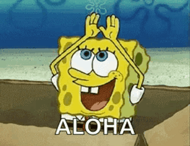 Cute SpongeBob Rainbow Aloha GIF