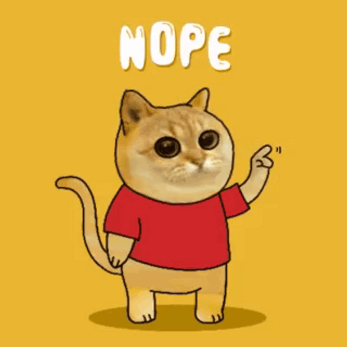 Cute Sticker Cat Nope Meme GIF