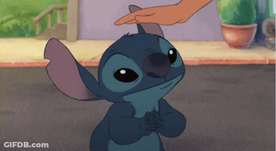 Cute Stitch Good Boy Head Tap GIF