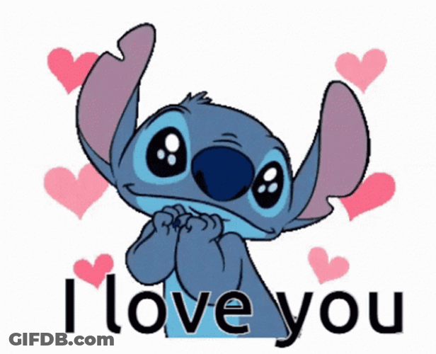 Cute Stitch Look Of Love I Love You GIF