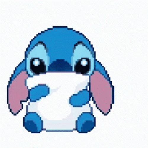 Cute Stitch White Pillow Fond Hug GIF