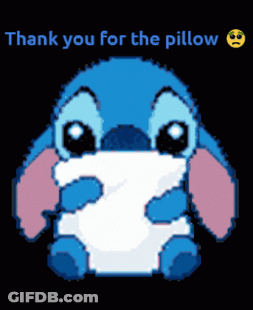 Cute Stitch White Pillow Thankful GIF