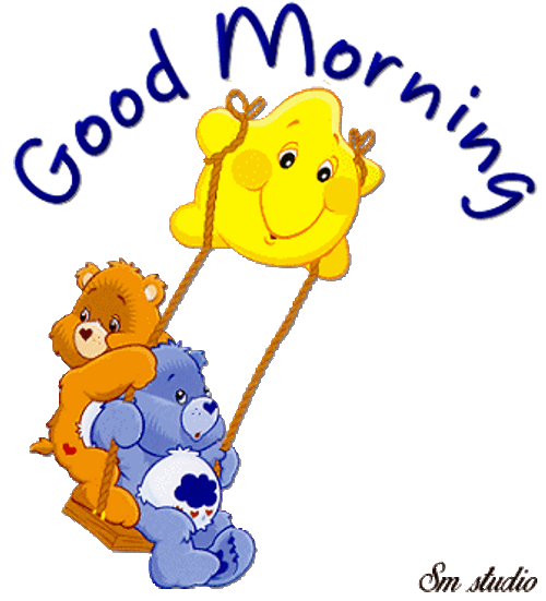 Cute Swinging Bears Good Morning GIF