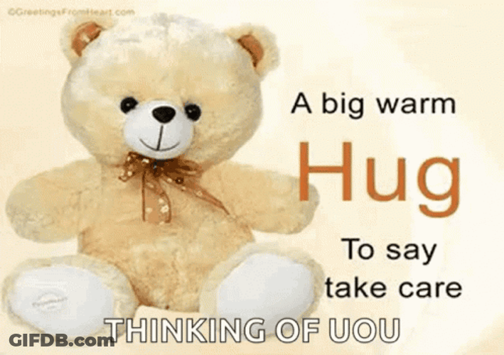 Cute Teddy Bear Sending You Big Warm Hug GIF