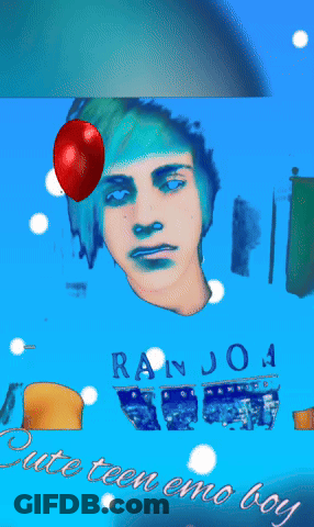 Cute Teen Emo Boy With Red Heart GIF