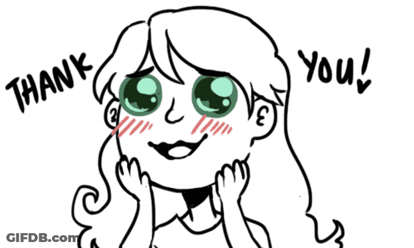 Cute Thank You Blushing Girl GIF
