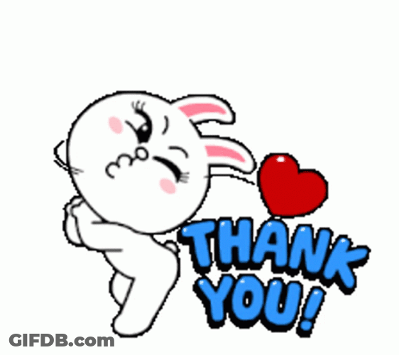 Cute Thank You Cony Blowing Kiss GIF