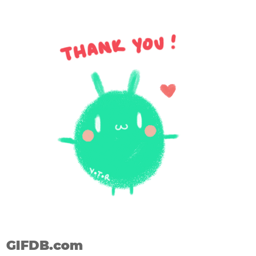 Cute Thank You Green Bunny GIF
